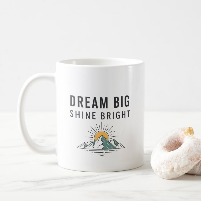 Inspirational Adventure Mountain Quote Ceramic Mug (Avec donut)