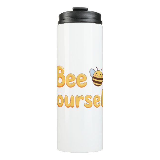 Inspirational "Be Yourself" Positive Message Thermosbecher (Vorderseite)