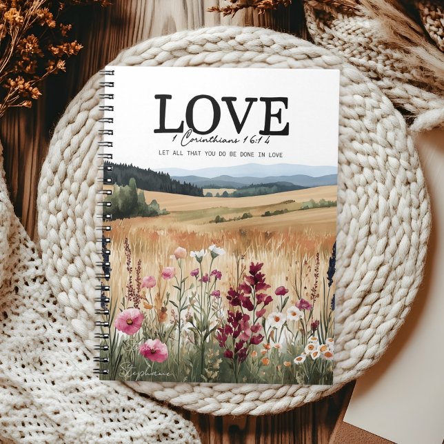 Inspirational Bible Verse 1 Corinthians 16:14 Notizblock (Von Creator hochgeladen)