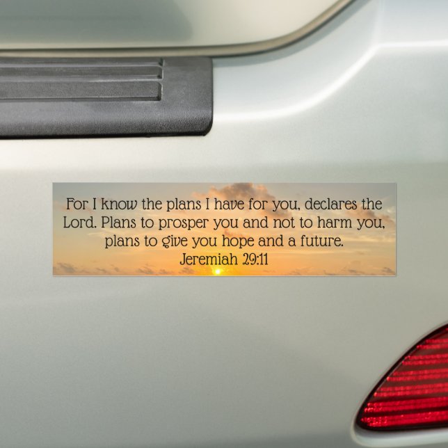 Inspirational Bible Verse Jeremiah 29:11 Sonnenauf Autoaufkleber (Auf Auto)
