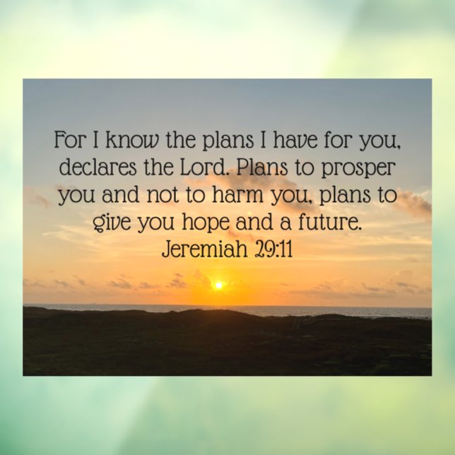 Inspirational Bible Verse Jeremiah 29:11 Sonnenauf Fensteraufkleber (Blatt 3)