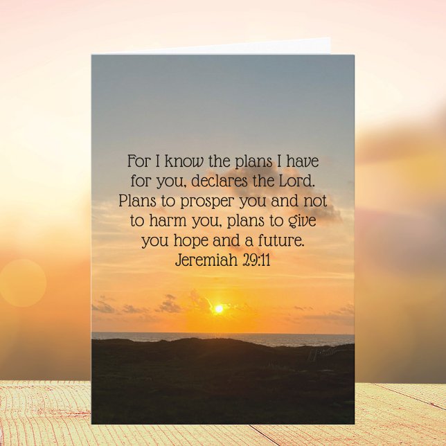 Inspirational Bible Verse Jeremiah 29:11 Sonnenauf Karte (Von Creator hochgeladen)