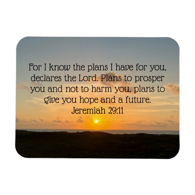 Inspirational Bible Verse Jeremiah 29:11 Sonnenauf Magnet (Horizontal)