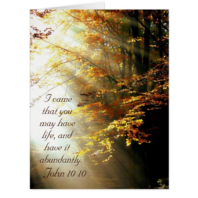 Inspirational Bible Verse John 10 10 Fall Card (Vorderseite)