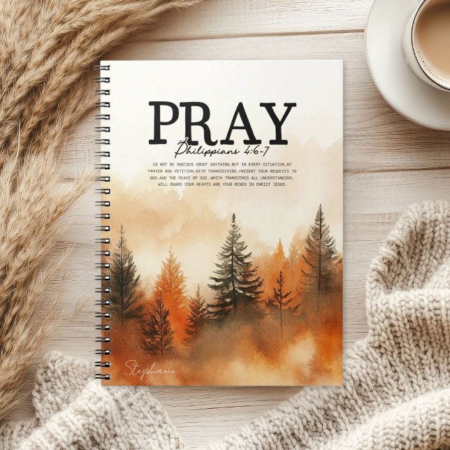 Inspirational Bible Verse Philippians 4:6-7  Notizblock (Von Creator hochgeladen)