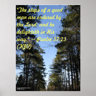 Inspirational Bible verse poster - Psaume 37:23