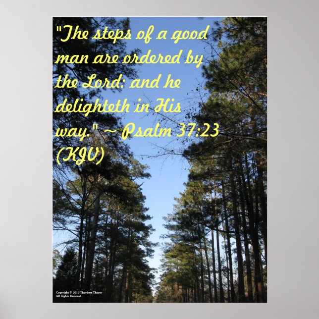 Inspirational Bible verse poster - Psaume 37:23 (Devant)