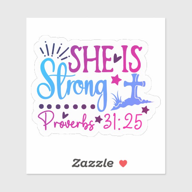 Inspirational Bible Verse Sticker for Empowerment (Feuille)