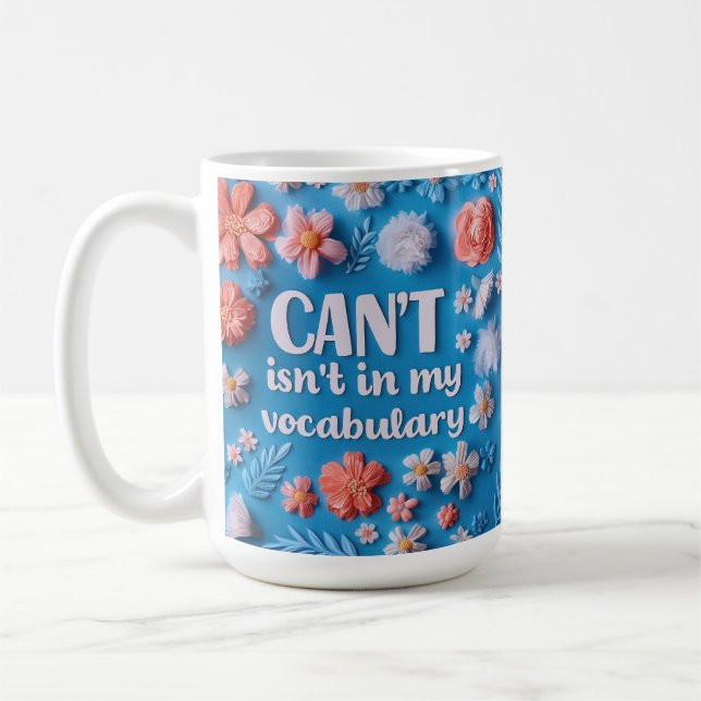 Inspirational Blue Blumenwachstums Kaffeetasse (Links)