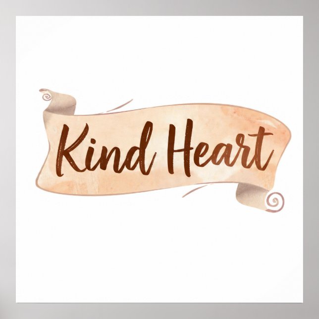 Inspirational Boho Graphic: Kind Heart Minimalist  Poster (Vorne)