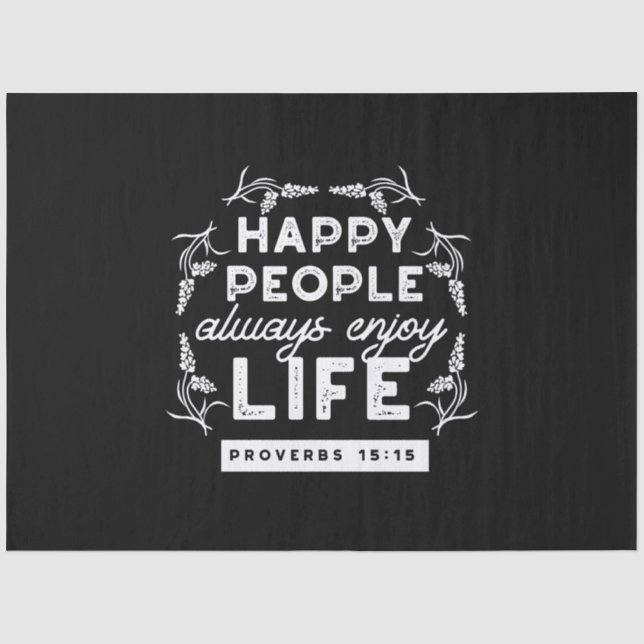 Inspirational Christian Quote from Proverbs 15:15 Seidenpapier (Vorderseite)