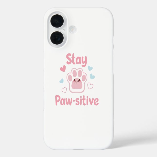 Inspirational Dog and Cat Lover Quote iPhone 16 Hülle (Rückseite)