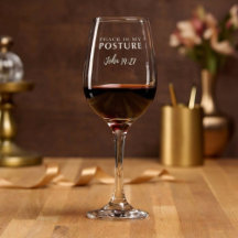Inspirational Faith Bible Verse Etched Wine Glass