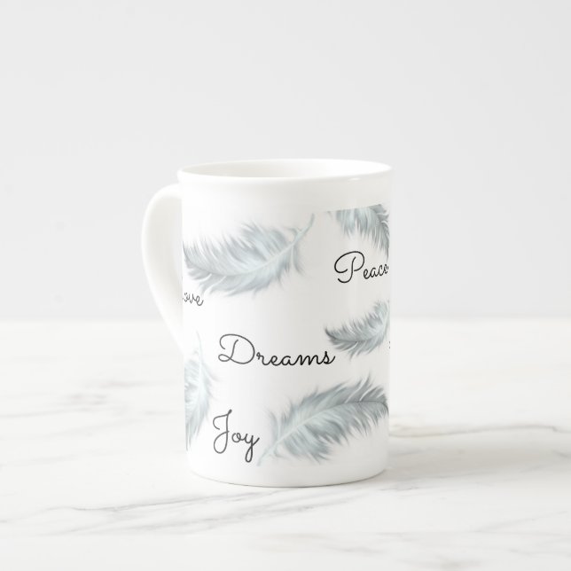 Inspirational Feder-Knochen-China-Tasse Prozellantasse (Vorderseite Links)