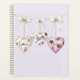 Inspirational Floral Love Hope Joy Hearts Bow Planer