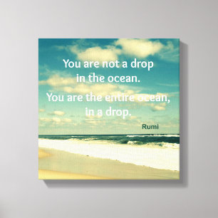 INSPIRATIONAL FOTO-KUNST DES OZEAN-ZITAT-RUMI LEINWANDDRUCK