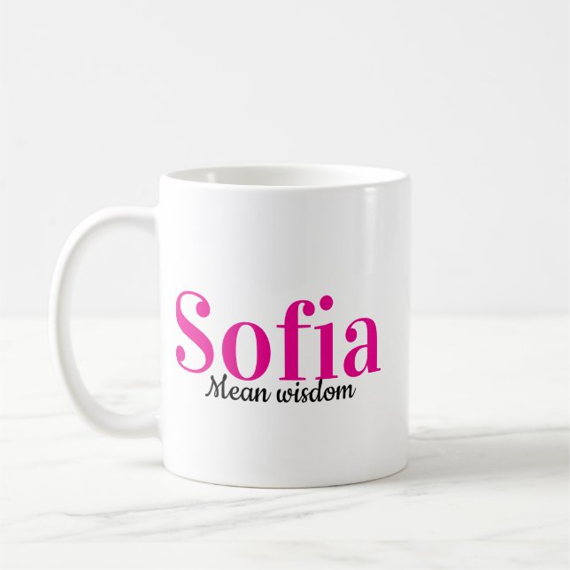 Inspirational Gift Personalized Name & Meaning Mug (Gauche)