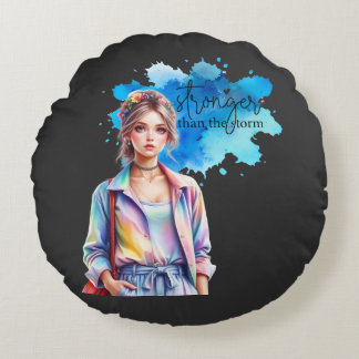 Inspirational Girl Graphic Rundes Kissen