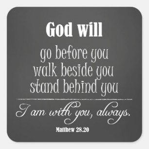 Inspirational God Will Quote with Bible Verse Quadratischer Aufkleber