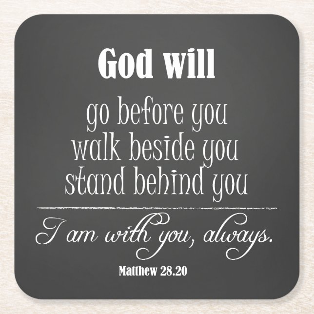 Inspirational God Will Quote with Bible Verse Rechteckiger Pappuntersetzer (Vorderseite)
