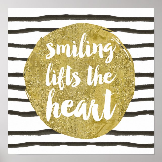 Inspirational Gold Lettering Typography Quote Poster (Vorne)