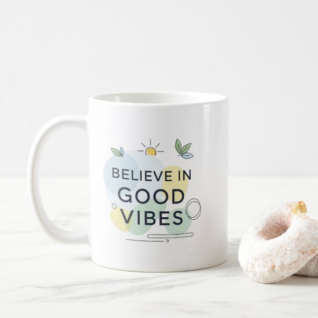 Inspirational Good Vibes Only Motivational Gift Kaffeetasse (Mit Donut)