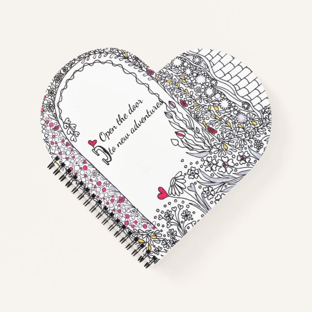 Inspirational Heart Shaped Spiral Notebook Notizbuch (Vorderseite)