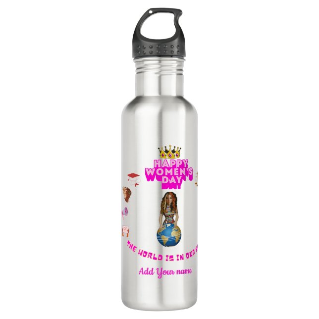 inspirational international women's day  edelstahlflasche (Vorderseite)