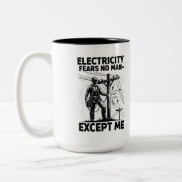 Inspirational Lineman Silhouette Quote Zweifarbige Tasse
