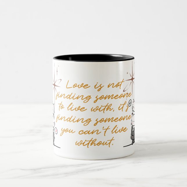 Inspirational Love Citation Mug en or élégant (Centre)