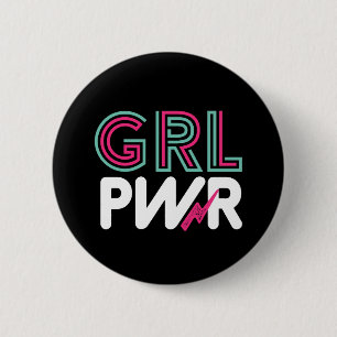 Inspirational Mädchen-Power für starke Frau Button