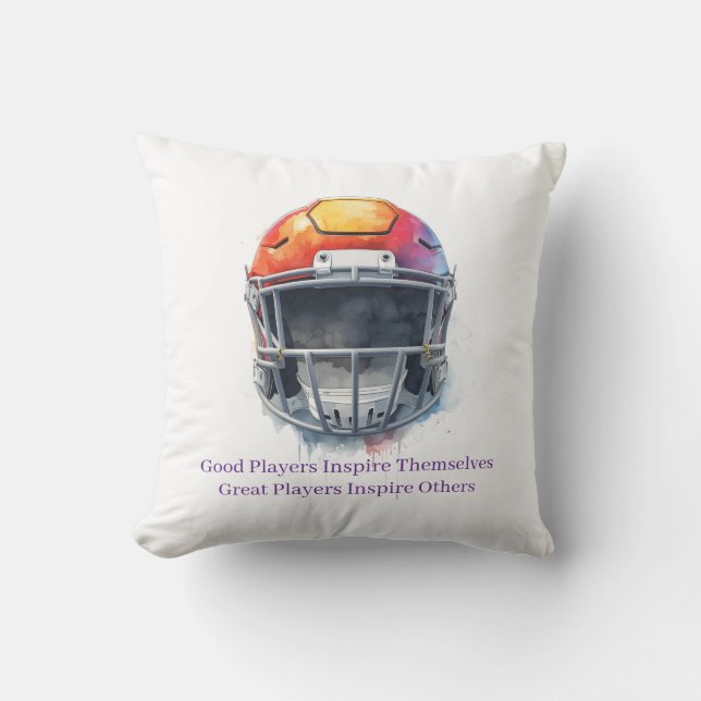 Inspirational Motivational Football Helmet  Kissen (Vorderseite)