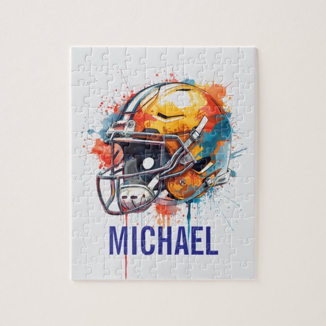 Inspirational Motivational Football Helmet Name (Vertikal)