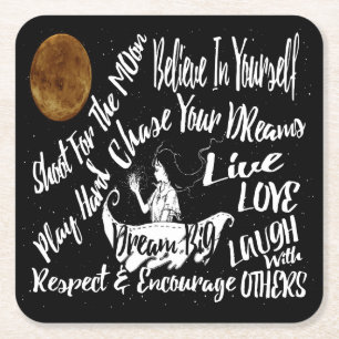 Inspirational motivierend Zitat-Party-Untersetzer Rechteckiger Pappuntersetzer