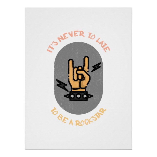 Inspirational Music Quote | Rock On Bold Poster (Vorderseite)