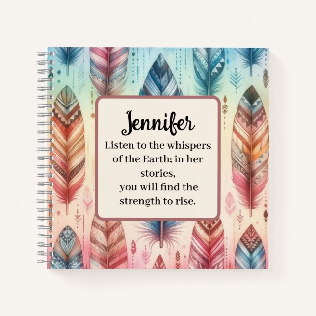 Inspirational Native American Spiral Notebook Notizbuch (Vorderseite)