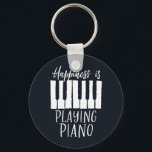 Inspirational Pianist Happiness is Playing Piano Schlüsselanhänger<br><div class="desc">Vintage and retro design for musician,  piano player,  orchestra member and music lover. Cool and funny distressed design merchandise for pianist. Perfect for piano teacher,  singer and songwriter. Great Christmas gift and birthday present for grandson,  mother,  granddaughter,  father,  son,  daughter,  brother,  sister,  friends,  colleague and co-worker.</div>