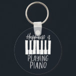 Inspirational Pianist Happiness is Playing Piano Schlüsselanhänger<br><div class="desc">Vintage and retro design for musician,  piano player,  orchestra member and music lover. Cool and funny distressed design merchandise for pianist. Perfect for piano teacher,  singer and songwriter. Great Christmas gift and birthday present for grandson,  mother,  granddaughter,  father,  son,  daughter,  brother,  sister,  friends,  colleague and co-worker.</div>