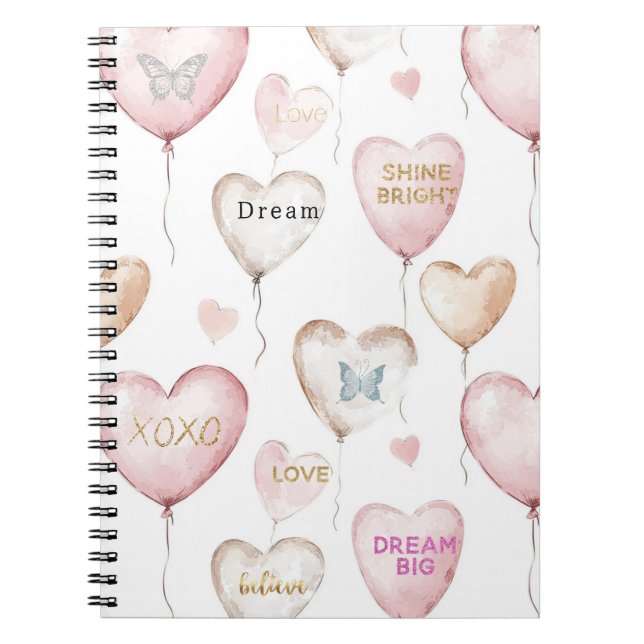 Inspirational Pink Cream Hearts Notizblock (Vorderseite)