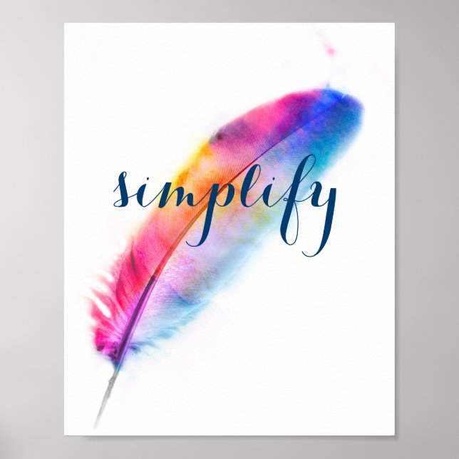 inspirational poster simplify colorful feather art (Vorne)