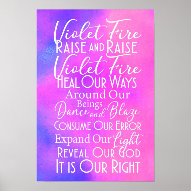 Inspirational Prayer Lavender Pink  Poster (Vorne)
