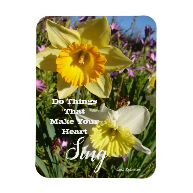 Inspirational Quote Daffodique Flore Magnet (Vertical)