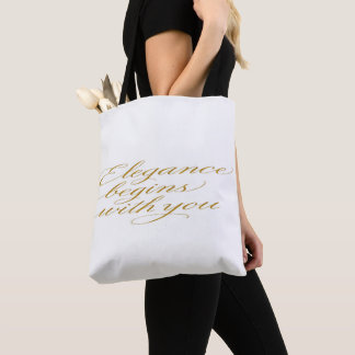 Inspirational Quote in Calligraphy: Tote Bag Tasche