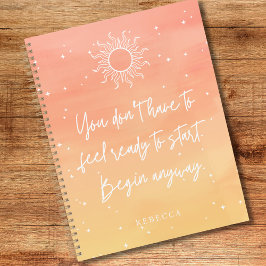 Inspirational Quote Mystic Sun Personalized Name  Planer