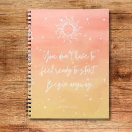 Inspirational Quote Mystic Sun Writing Notebook Notizblock