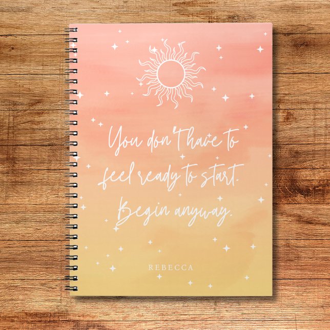 Inspirational Quote Mystic Sun Writing Notebook Notizblock (Inspirational Quote Mystic Sun Writing Notebook)