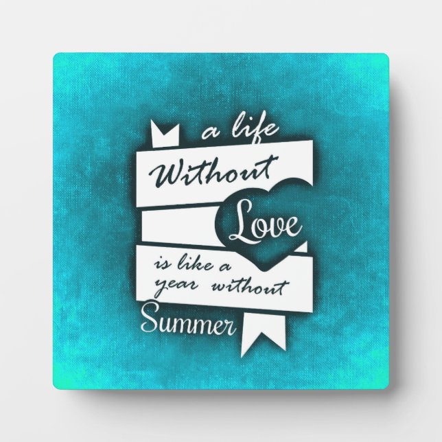 Inspirational Quote on Love on Turquoise Fotoplatte (Vorderseite)