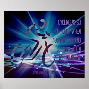 Inspirational radfahrenplakat in Blauem und in Poster