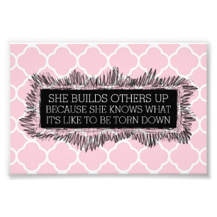 Inspirational rosa Quatrefoil Foto-Druck Fotodruck