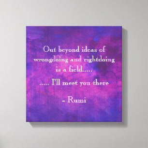 Inspirational Rumi Zitat auf lila abstraktem Leinwanddruck